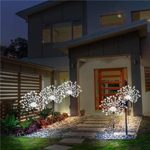 Solar Garden Lights, Firework Light Outdoor 5 Pack 120 LED Solar Waterproof - Picture 3 of 7